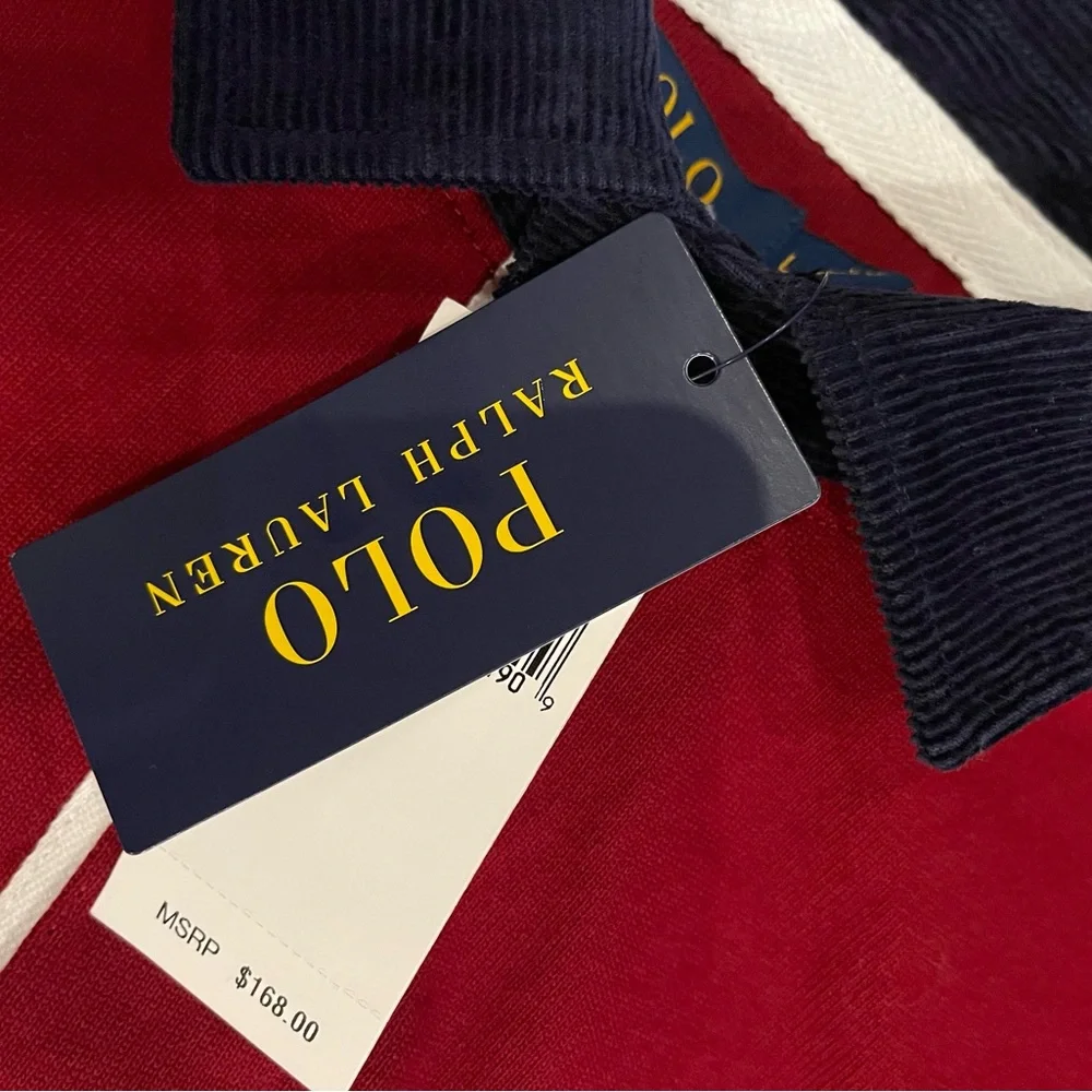 Polo Ralph Lauren Uni Crest Logo Rugby Shirt Corduroy collar  Sz L NWT - Picture 3 of 4